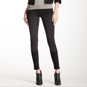 J Brand Stepped Hem Mid Rise Skinny Graphite Jeans